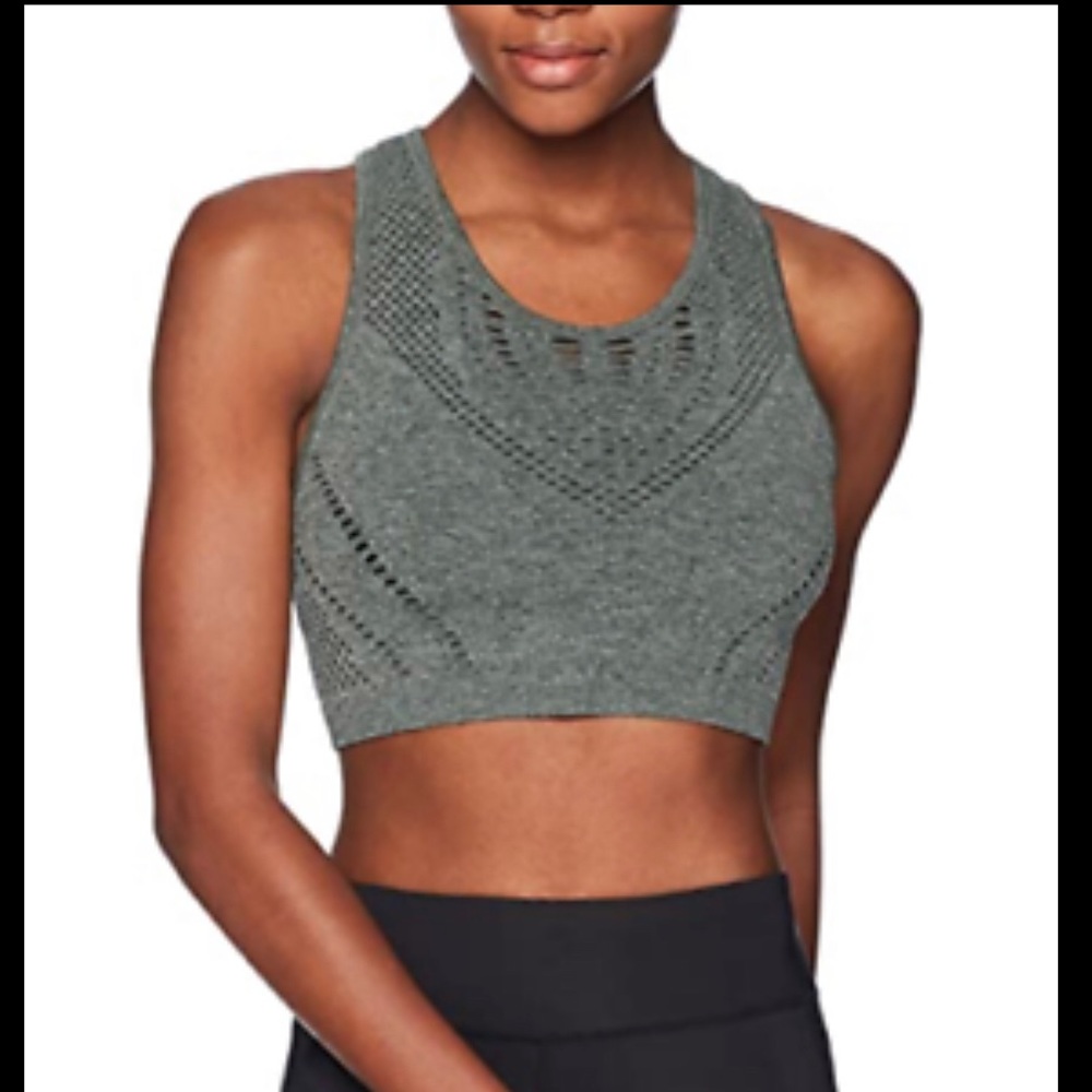 ALO Yoga Lark Hunter Green Crop Tank Sports Bra
